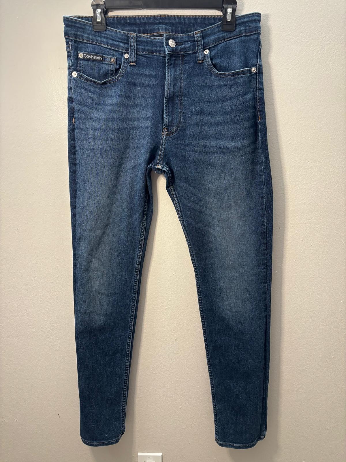 Calvin Klein Men’s Slim Fit Jeans Blue Denim W34 L32 Stretch image 2