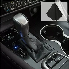 Shift Knob Shifter Boot Cover Black With Black Stitches PVC Leather MT AT Sport