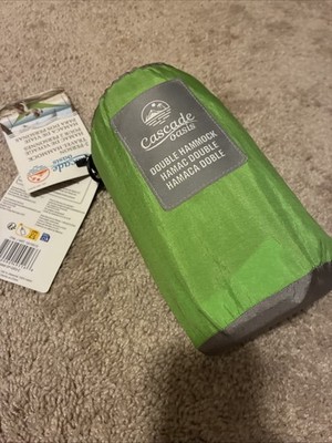 New Cascade Oasis 2 Person Travel Double Hammock Green Outdoor