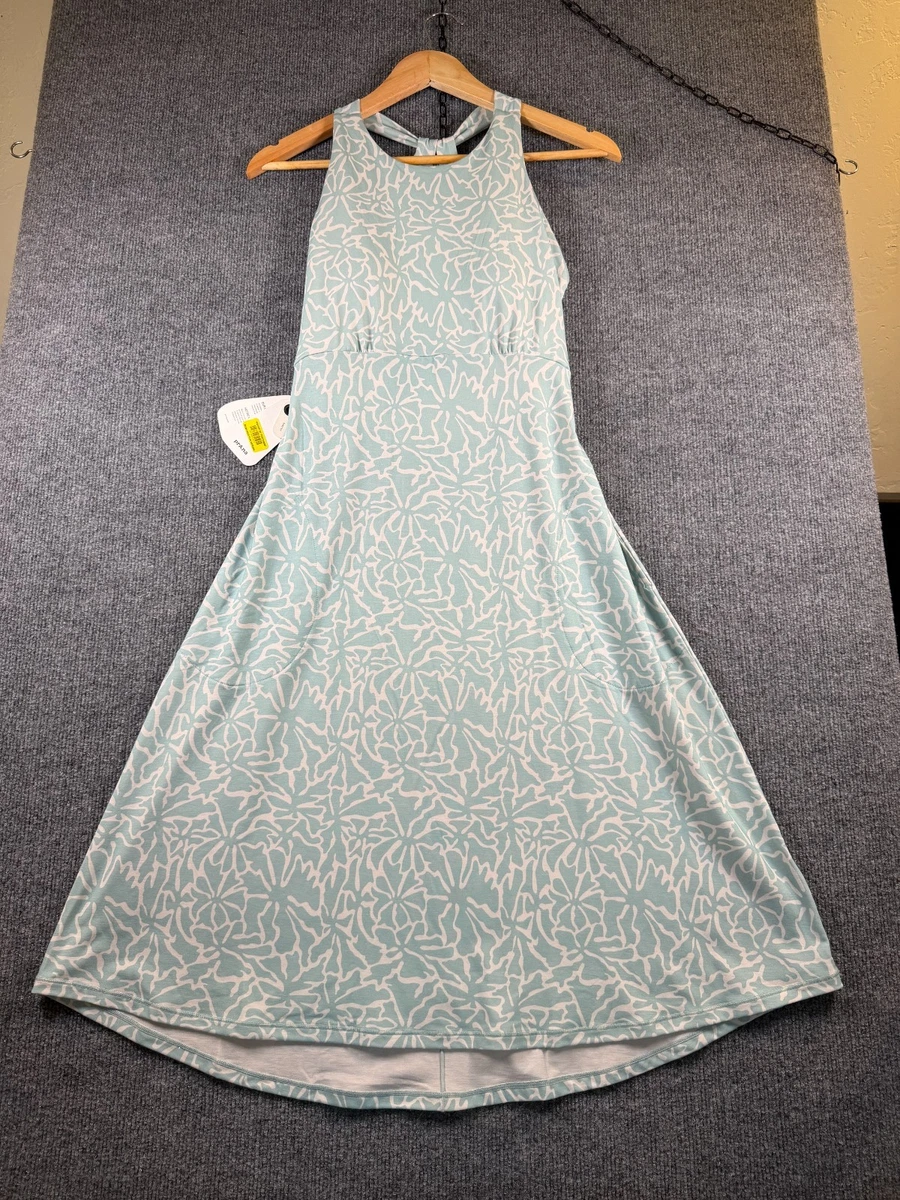 Prana Blue Soskia 3/4th Sleeve Mini Dress Size Small