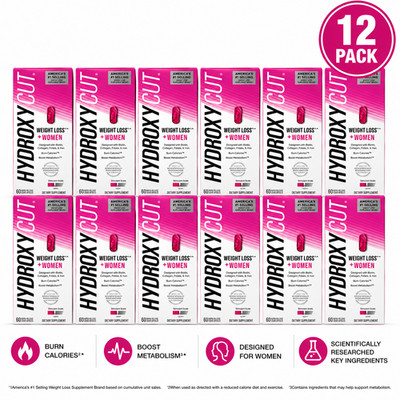 Hydroxycut Weight Loss for Women with Biotin Collagen & Iron 60ct 12 Pack Bundle