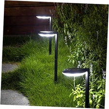  Outdoor Solar Path Lights Waterproof Landscape Pathway Light with 6 Black