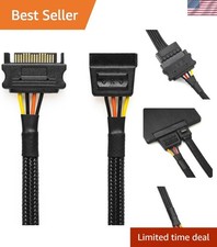 39.4-Inch Black Sleeved 15-Pin SATA Power Extension Cable for SSD, HDD