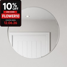 Round Bevelled Edge Bathroom Mirror 600x600mm Wall Mounted Glass Modern Large