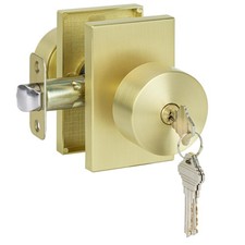 Door Knobs with Lock and Key, Keyed Entry Door Knob, Rectangle Exterior and I...