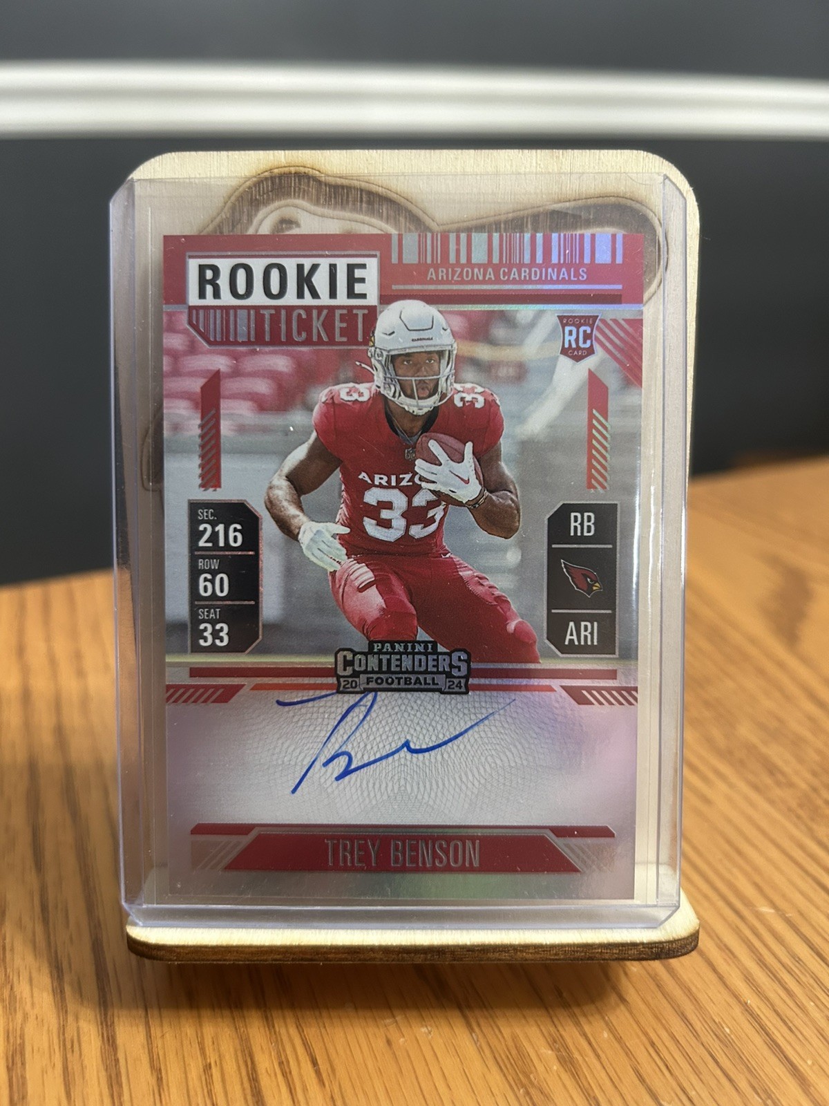 2024 Panini Contenders RPS FOTL Red Zone Ticket Trey Benson #119 Rookie Auto RC