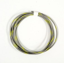 25 FEET AUTOMOTIVE WIRE 18 AWG HIGH TEMP TXL WIRE GRAY WITH YELLOW STRIPE