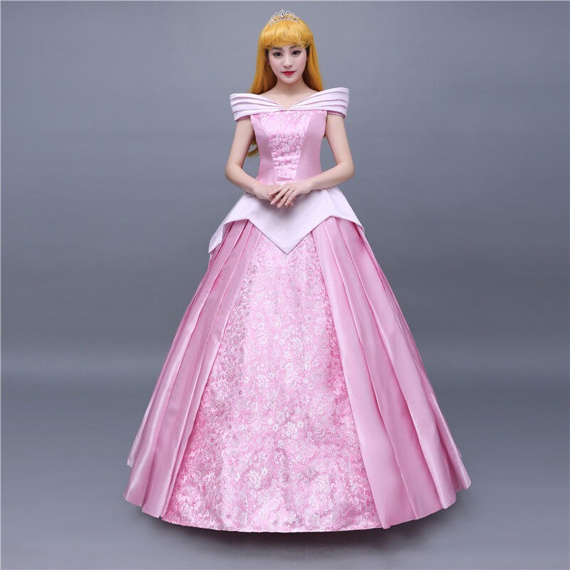 La Bella Durmiente Aurora Disney Cosplay Disfraz Vestido de Noche Disfraz Nuevo