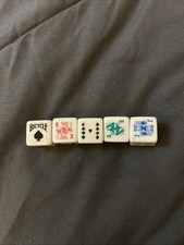 Set of 5 Vintage 5/8  Bicycle Poker Dice 9,10,J,Q,K Vintage Game Pieces