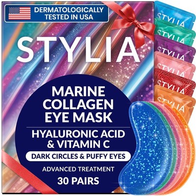 Stylia Collagen & Vitamin C Under Eye Patches for Puffy Eyes & Dark Circles - De