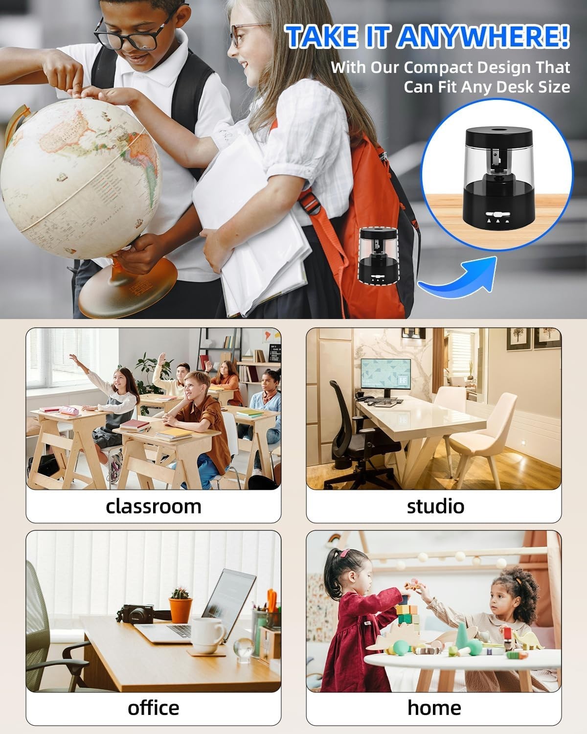 Electric Pencil Sharpener for Colored Pencils, Auto Stop,Electric Pencil Sharpen