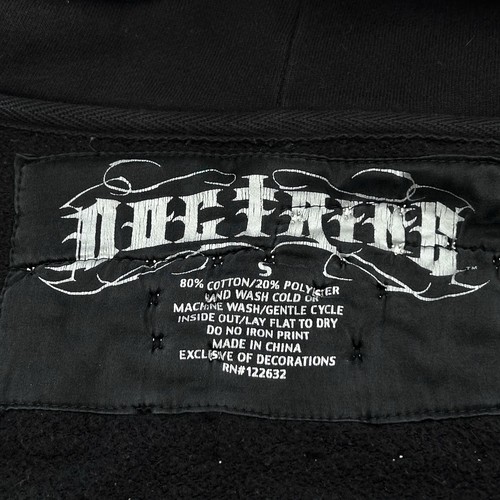 Vintage Y2K No Fear Skull AOP Full Zip Hoodie Metal Stuf Rhinestone Men’s Small - Picture 7 of 8