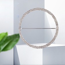 Shiny Silver Rhinestone Belt Buckle DIY Crystal Round Diamante Slide Replacement