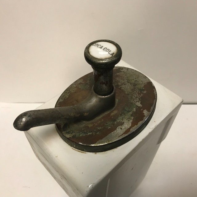 Vintage Soda Fountain Coca Cola Syrup Dispenser Pump Round Top with porcelain eBay