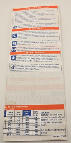 2008 New York Mets Shea Stadium LIRR Home Game Schedule - Picture 2 of 2