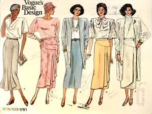 Vintage Vogue Basic Design Pattern #1781 Skirt In Various Styles 1980s Sz 6 - 10