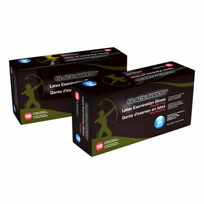 Dynarex Black Tattoo Gloves Disposable Latex Or Nitrile Powder Free -100 per box
