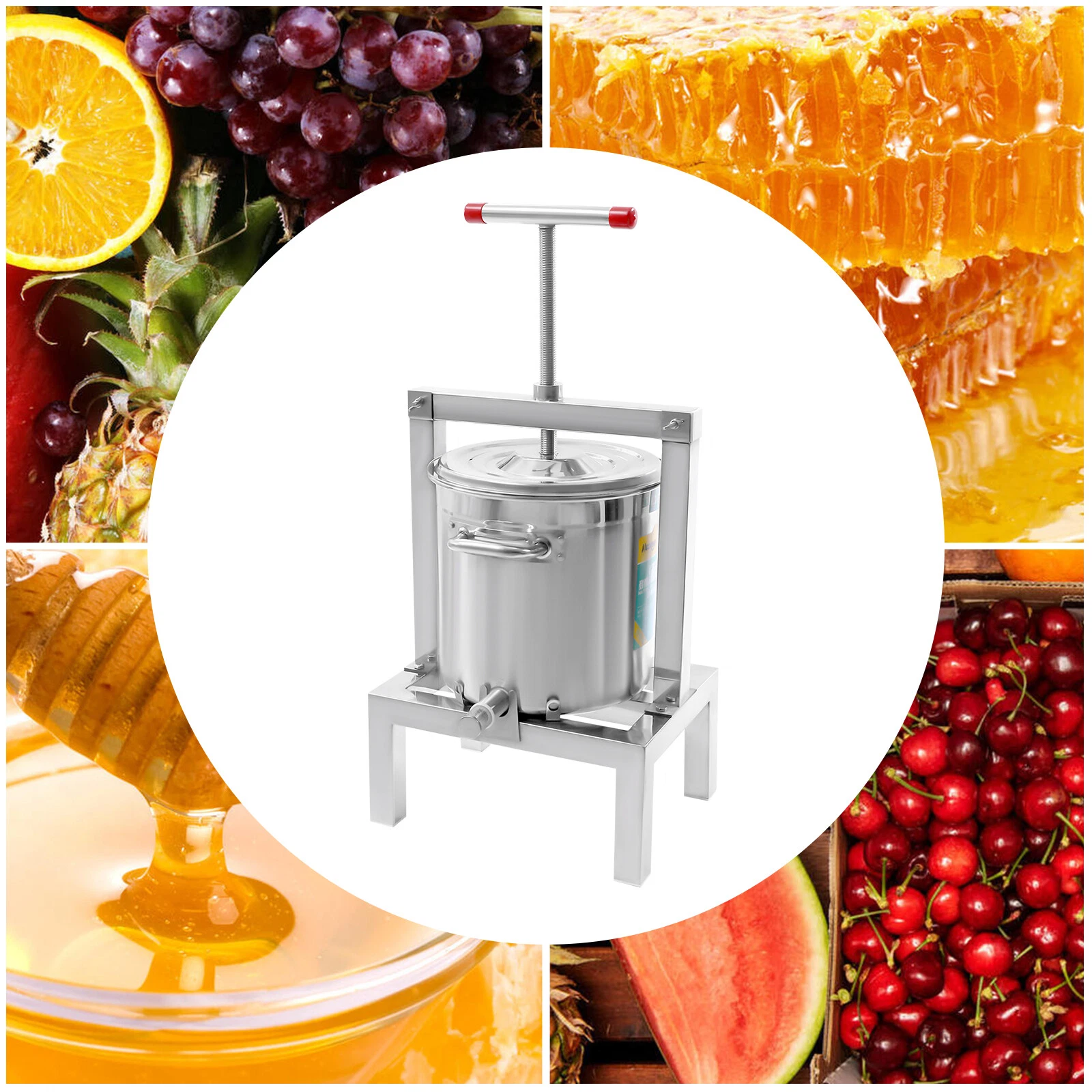 Fruit Wine Cider Press Apple Grapes Crusher Juice Maker Juicer Making 2.6gal/10L