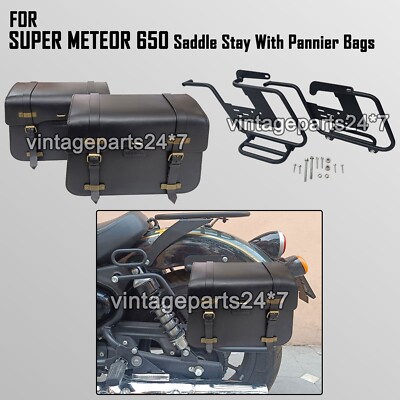 Für Royal Enfield Super Meteor 650 Gepäcktaschen & Sattelstrebe Schwarz D2