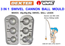 DEXTER 3 IN 1 GIREVOLE CANNONE PALLA STAMPO BARCA PESCA MARE ATTREZZATURA CARPA PIOMBO PESI
