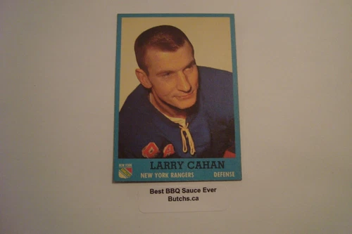 1962 63 Topps Hockey  #48 Larry Cahan Card New York Rangers Crease Free
