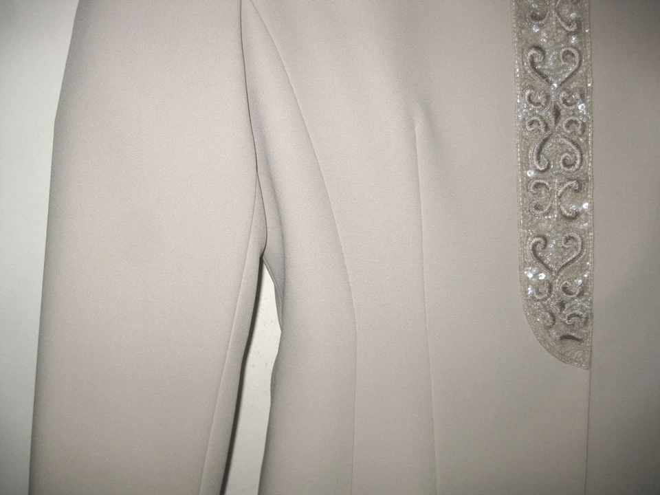 Badgley Mischka Falda Traje 6 Lentejuelas Formal Champagne Beige Marrón Claro Noche  Foto 4 de 4