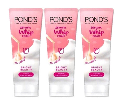 3xPonds Serum Whip Foam Bright Beauty Cleanse Gently While Nourishing Skin100 G.