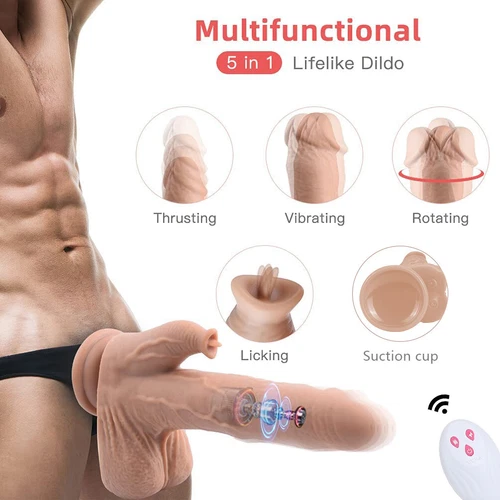 Multispeed-Schub-Massagegerät-9 Zoll-Realistisch-Heizung-Vibrator--Hochwertig-NEU - Bild 5 von 18