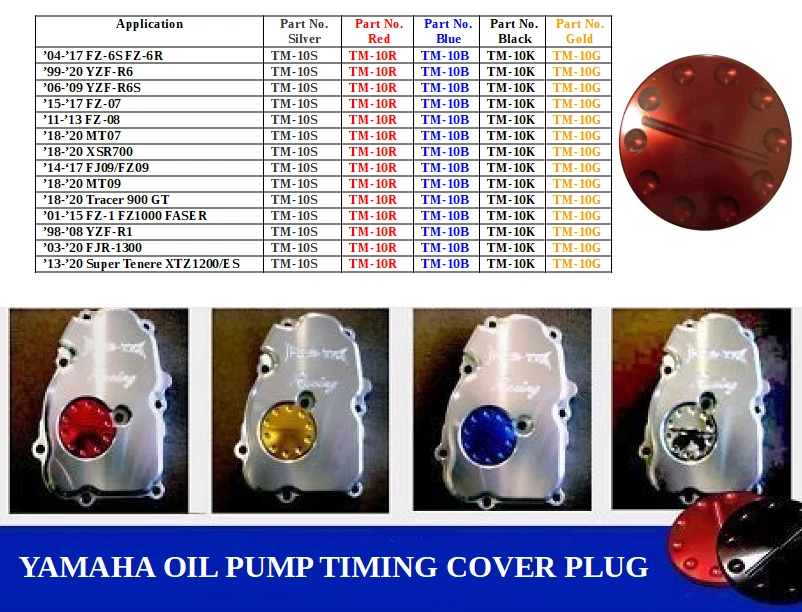 Cubierta de distribución de bomba de aceite Pro-tek enchufe NUEVO Yamaha 2008 2009 YZ450F cubierta de cárter Foto 2 de 4