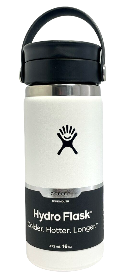 NEW Hydro Flask 16 oz Coffee with Flex Sip Lid Wide Mouth Thermos Cup  White mug | eBay