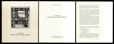 Seltener Katalog 1990/91 Künstler R. B. KITAJ Mahler Becomes Politics, Beisbol