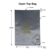 PACK OF 1000 6" x 10" 3 Mil Open-Top Static Shielding Bags ESD Anti Static