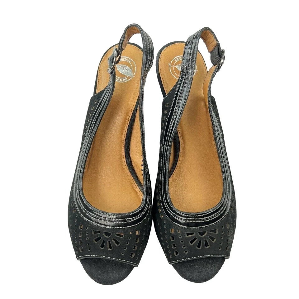 Туфли-лодочки Nurture Slingback размер 10 M с перфорированным носком лазерной резки замшевые на высоких каблуках - Изображение 3 из 4