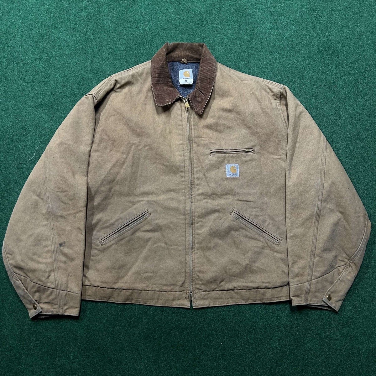 Vintage 90S Carhartt Detroit Jacket Mens 3XL Tan Work USA MADE