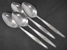 Stylecraft SYF2 Stainless Japan Rose Pattern Soup Spoon set of 4. 7 3/8" Long