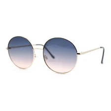 Womens Retro Hipster School Girl Style Round Metal Rim Sunglasses