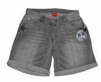 MÄDchen Kurze Hose Shorts Jeans Jeansshorts Grau Grauschwarz Cfl Gr. 170 Neu