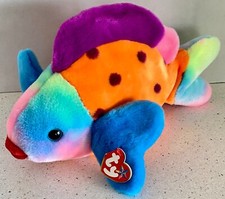 TY "Lips" Beanie Baby Buddies Tye Dye Large Plush Fish 1999 Retired