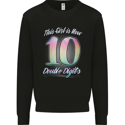 10 Year Old Birthday Girl Double Digits 10th Kids Sweatshirt Jumper - Picture 14 of 82