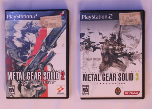 LOT Metal Gear Solid 2 Sons of Liberty & Metal Gear Solid 3 Subsistence PS2 CIB