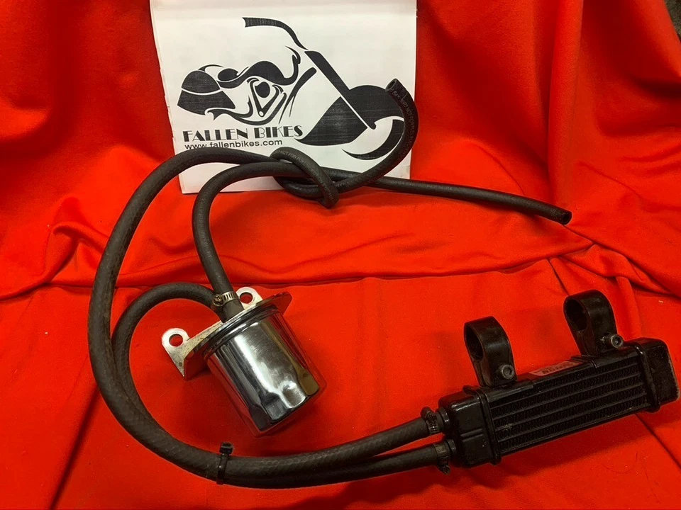 Harley Custom EVO Jagg Oil Cooler With Chrome Base & Hoses - Image 1 of 4