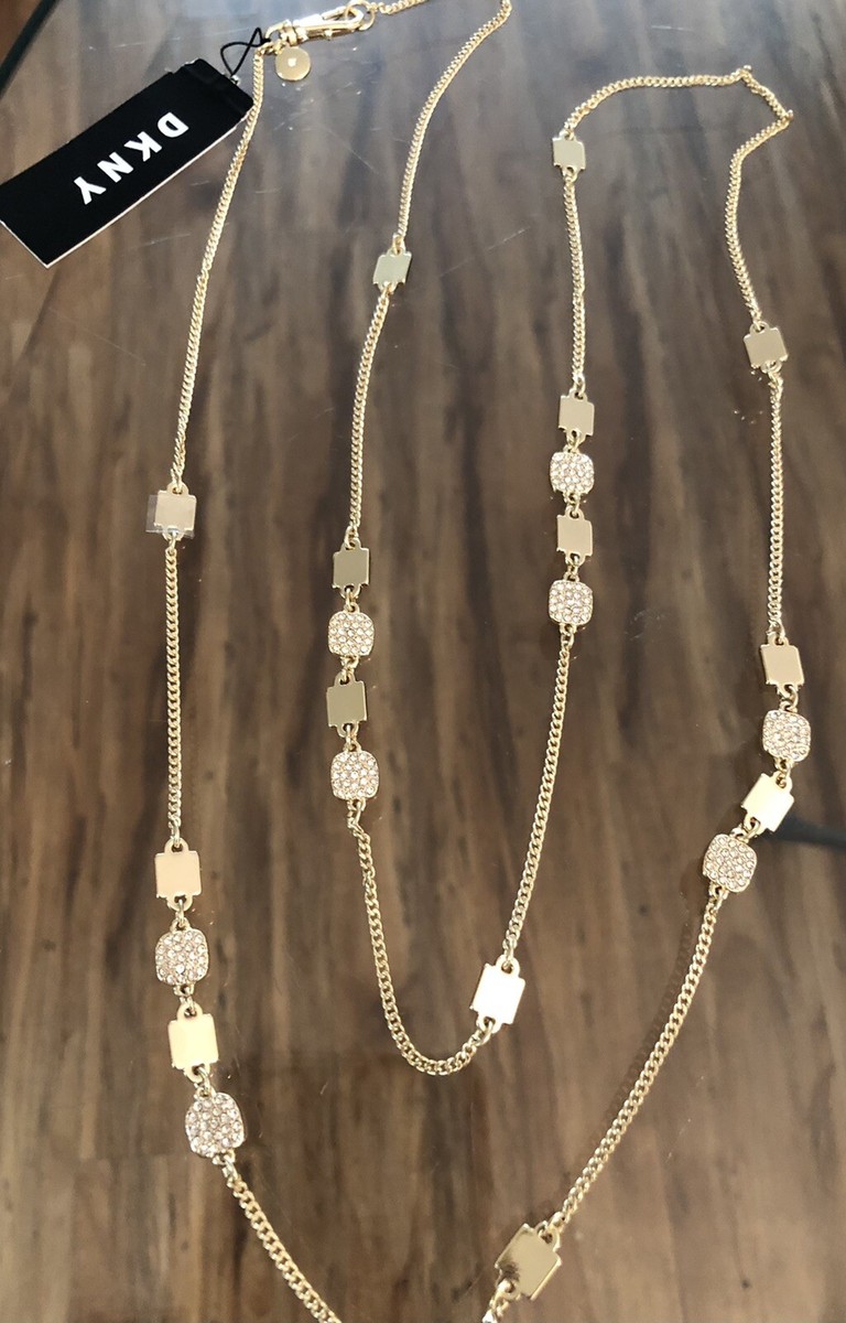 DKNY Pavel long Necklace Gold Tone