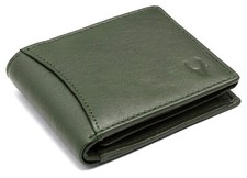 NEW Leather Bifold Men's Green Wallet for Men RFID Protected GIFT FOR MEN