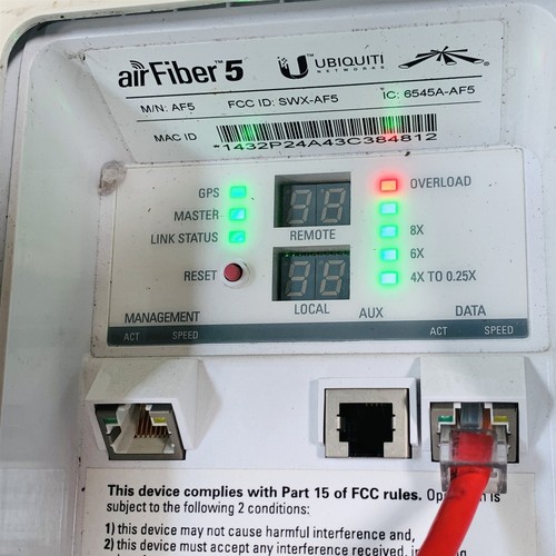 Ubiquiti airFiber 5 Wireless 5GHz Point-to-Point 1.2+ Gbps Mid-Band Bridge AF5 - 第 2/7 張圖片