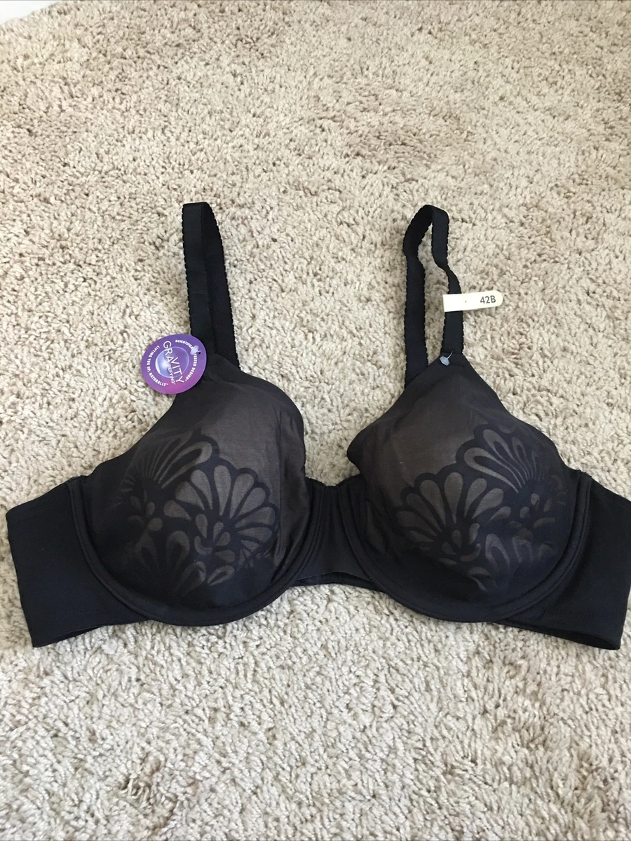 Bali Women's Natural Lift Underwire Bra Black Black Size 42B DF6563 No  Padding