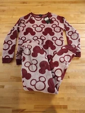 Disney 2-Piece Mickey Mouse Cozy Pajama Lounge Set, Women's Size XS Red