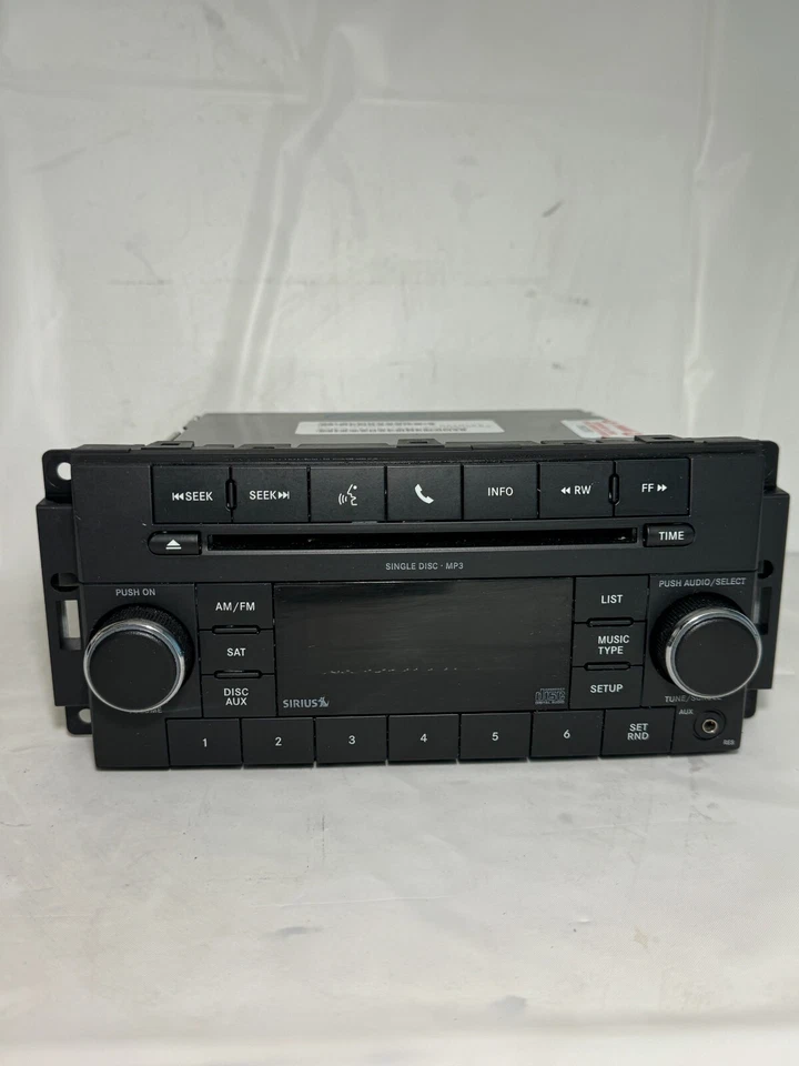 08-10 Chrysler Dodge Jeep AM/FM CD MP3 Radio SIRIUS Satélite RES OEM 5091115AC Foto 2 de 4