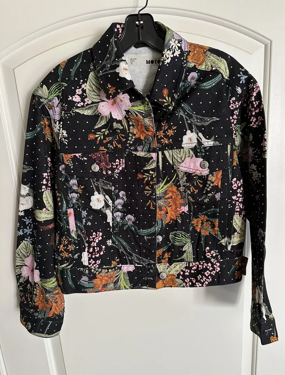 Topshop black jean jacket top