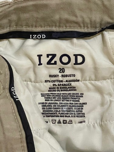 Boys Size 20 IZOD Khaki Pants, Husky, 3% Spandex - Picture 2 of 4