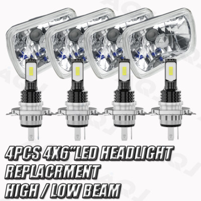 4x6'' LED Headlights HI-LO Beam Lamp for Chevy Pickup 1981-87 C10 K10 Blazer